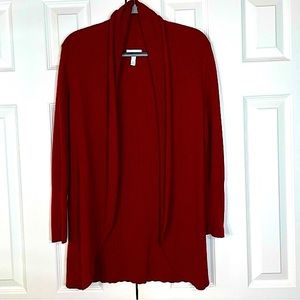 Leith Red Open Duster Cardigan Ribbed Sweater, Women’s Size Small